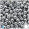 BeadTin Silver Metallic 10mm Round Plastic Craft Beads (100pcs)
